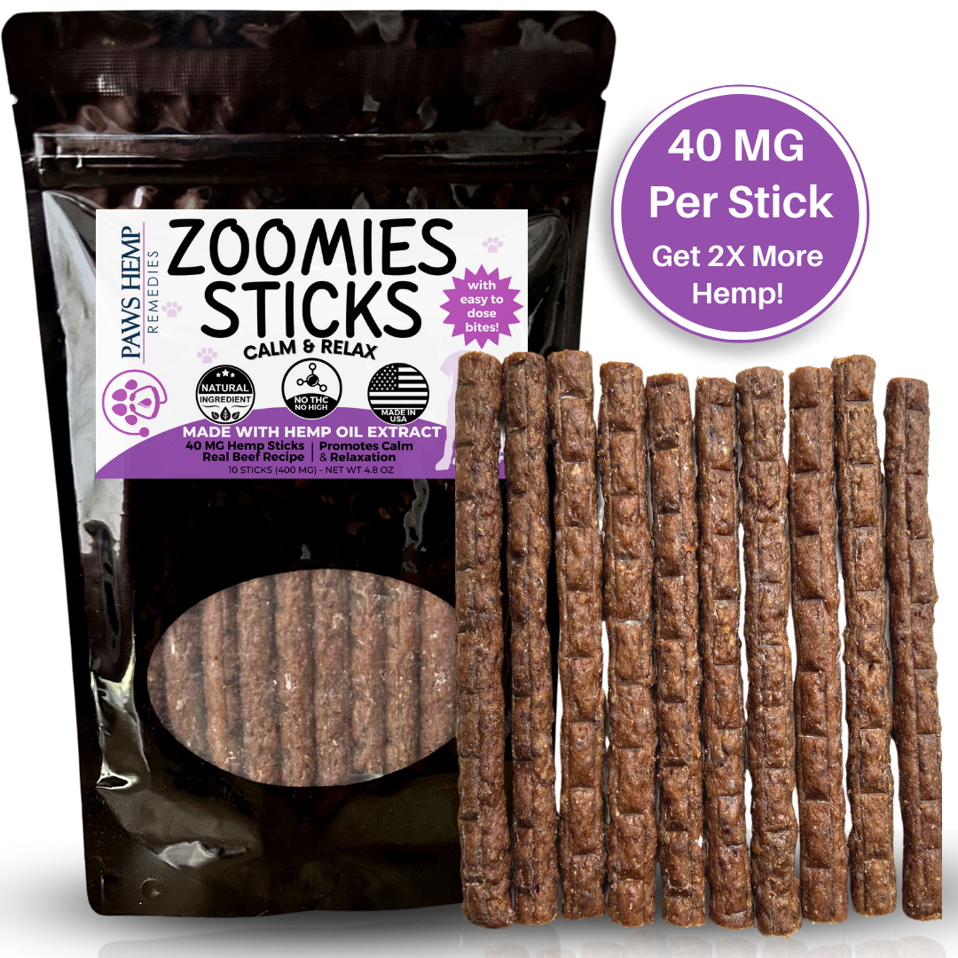 Zoomies Sticks 10 Ct. (400 mg) 40 mg Per Stick Autoship Purity Hemp